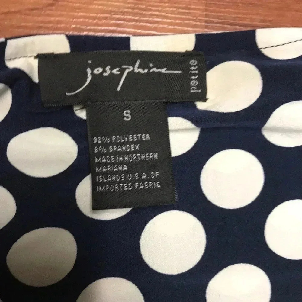 Josephine Navy Polka Dot Midi Dress, Size Small - Picture 2 of 4